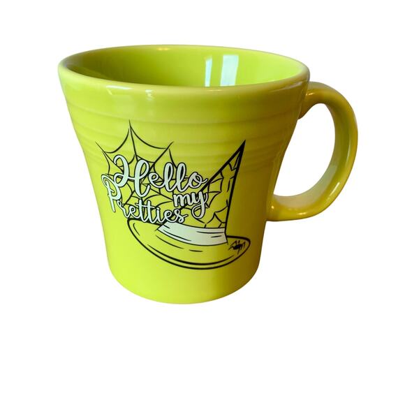 Fiesta Ware Tapered Mug Ceramic 15oz Hello My Pretties Lemongrass Halloween - Picture 1 of 9